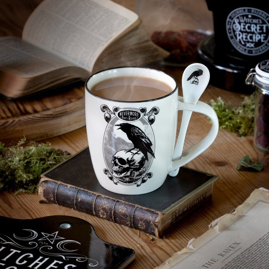 Alchemy Gothic Poe’s Raven Mug & Spoon Set, view 4