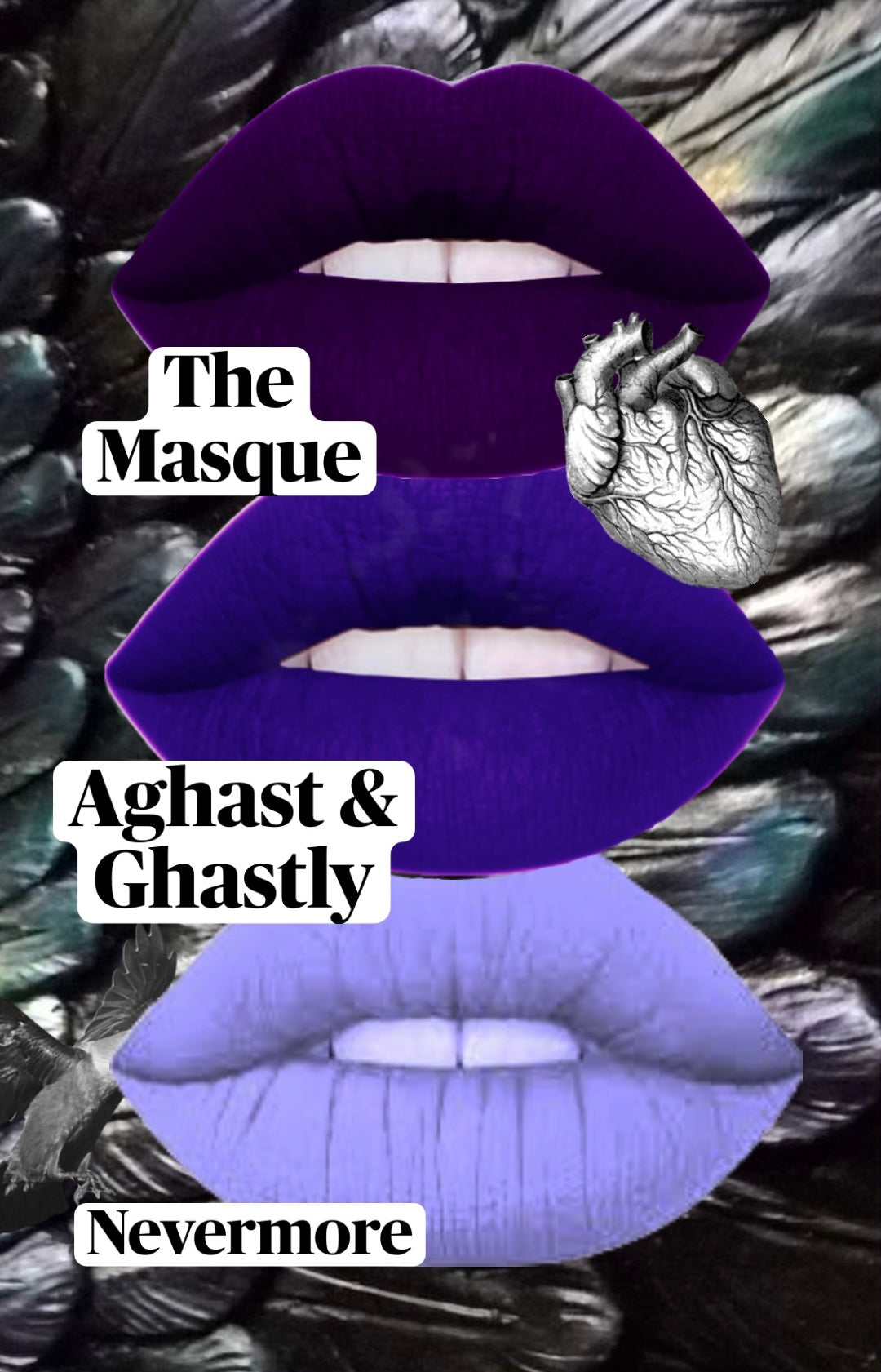 RRadioactive Unicorn Nevermore lipstick purple liquid lipstick gothic makeup look