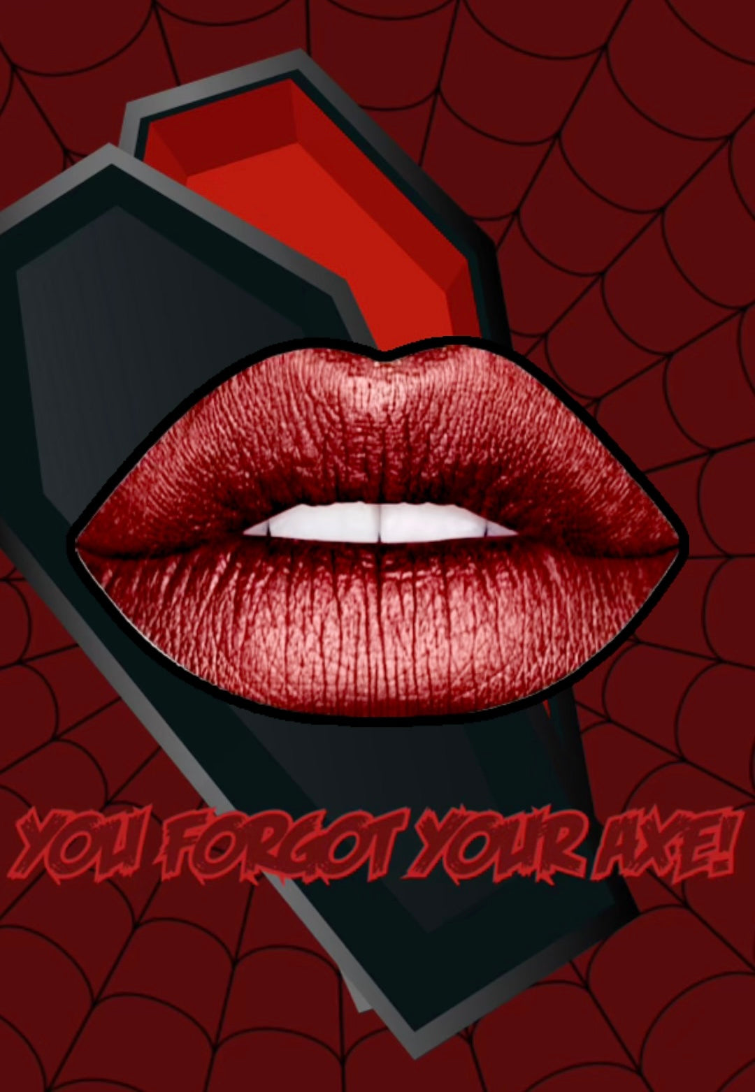 Radioactive Unicorn You Forgot Your Axe lipstick Elvira inspired metallic brick red shade