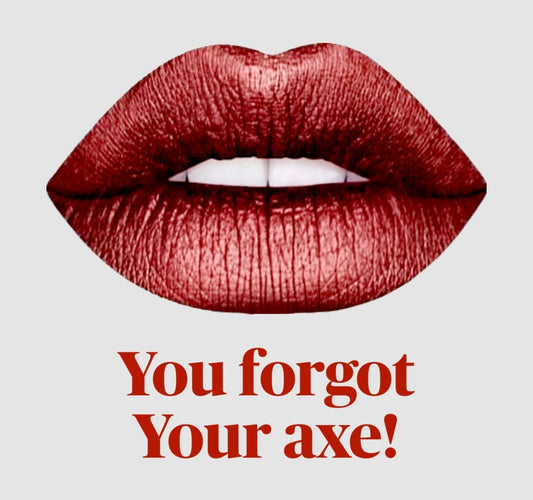 Radioactive Unicorn You Forgot Your Axe metallic brick red lipstick bold gothic red lips