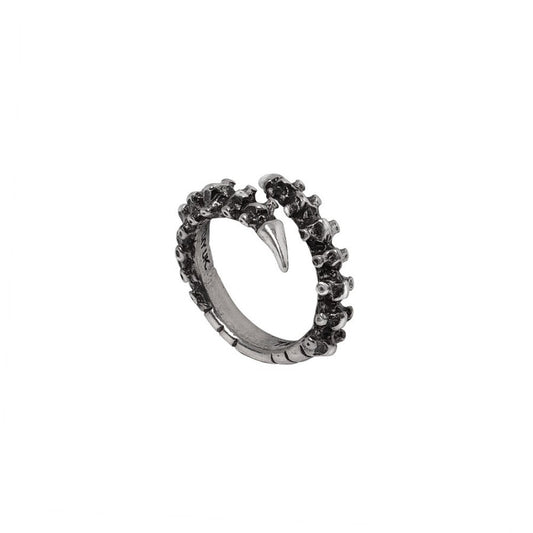 Alchemy Gothic – Spine Ring Fine Pewter Anatomical Skeletal Occult Jewellery