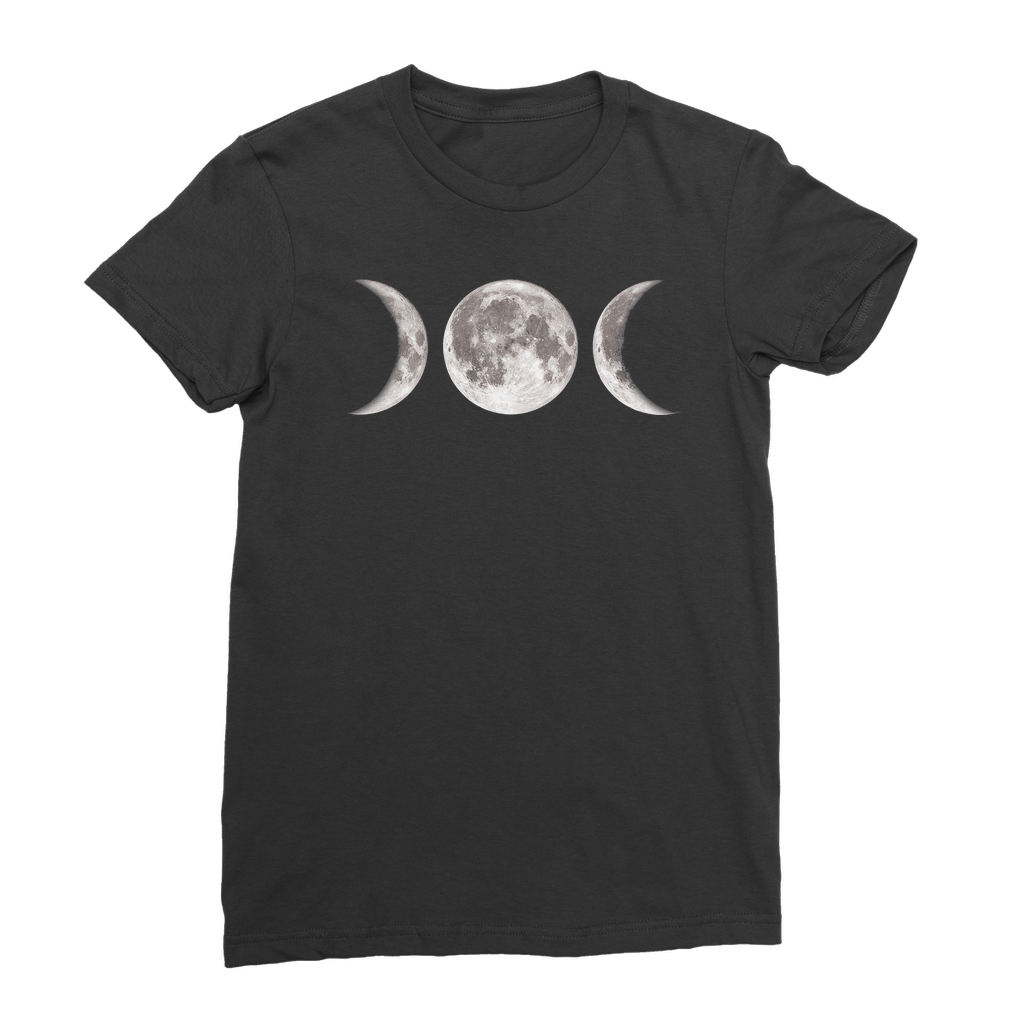 Triple Goddess classic black t-shirt with moon phase print