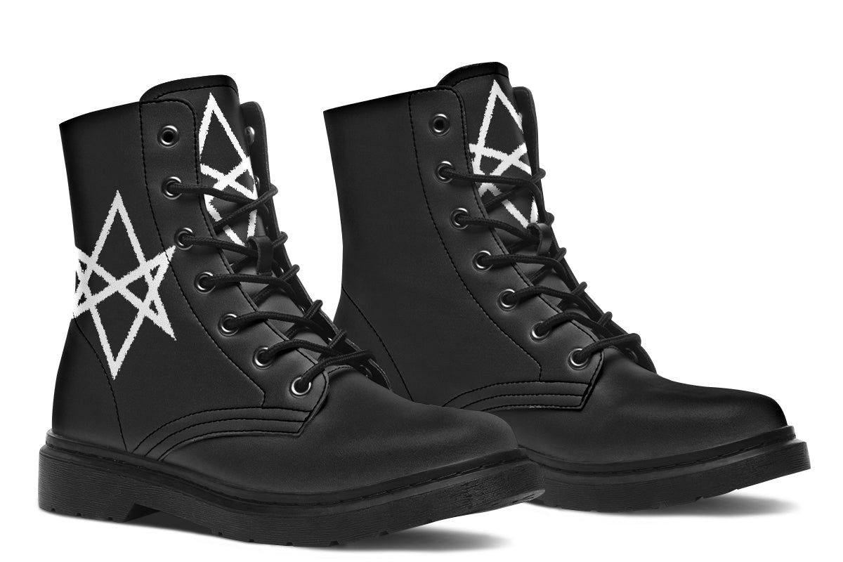 Gothic Attitude Unicursal Hexagram Protection Boots
