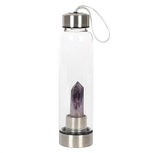 Amethyst Calming Glass Water Bottle - Kate's Clothing
