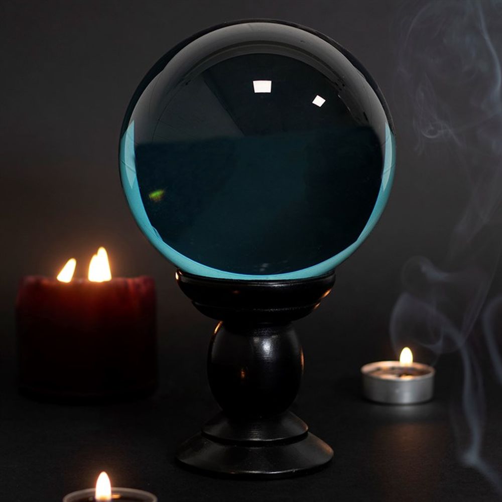 Large Teal Crystal Ball on Stand - Kate's Clothing