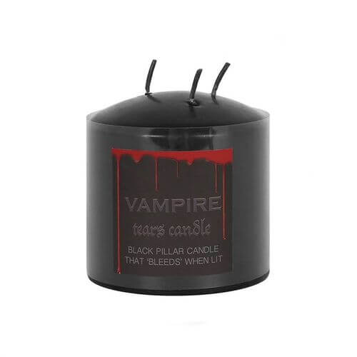 7.5cm Vampire Tears Black Pillar Candle with Bleeding Red Wax - Kate's Clothing