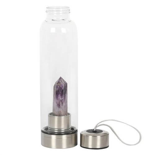 Amethyst Calming Glass Water Bottle - Kate's Clothing