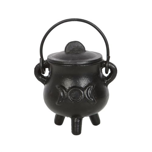 7.5cm Cast Iron Cauldron with Triple Moon - Kate's Clothing