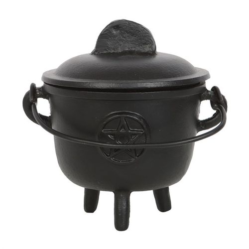 11cm Cast Iron Cauldron with Pentagram - Kate's Clothing