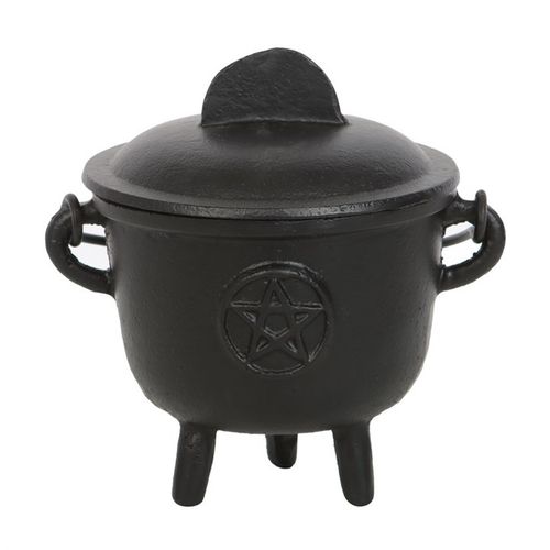 11cm Cast Iron Cauldron with Pentagram - Kate's Clothing