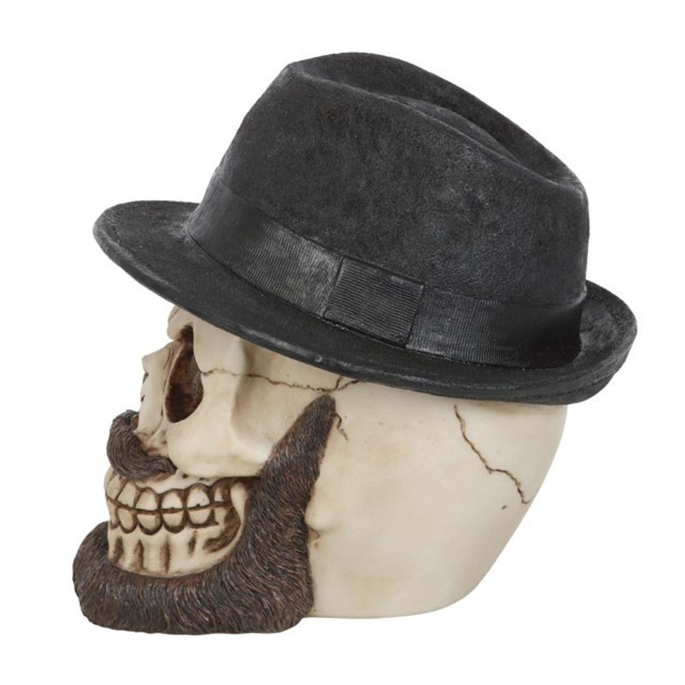 Skull Ornament with Trilby Hat - Kate's Clothing