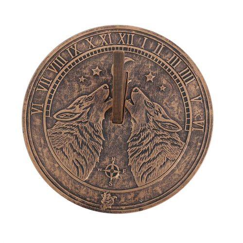 Howling Wolves Terracotta Sundial by Lisa Parker - Kate's Clothing