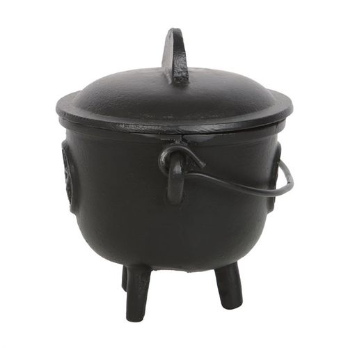 11cm Cast Iron Cauldron with Pentagram - Kate's Clothing