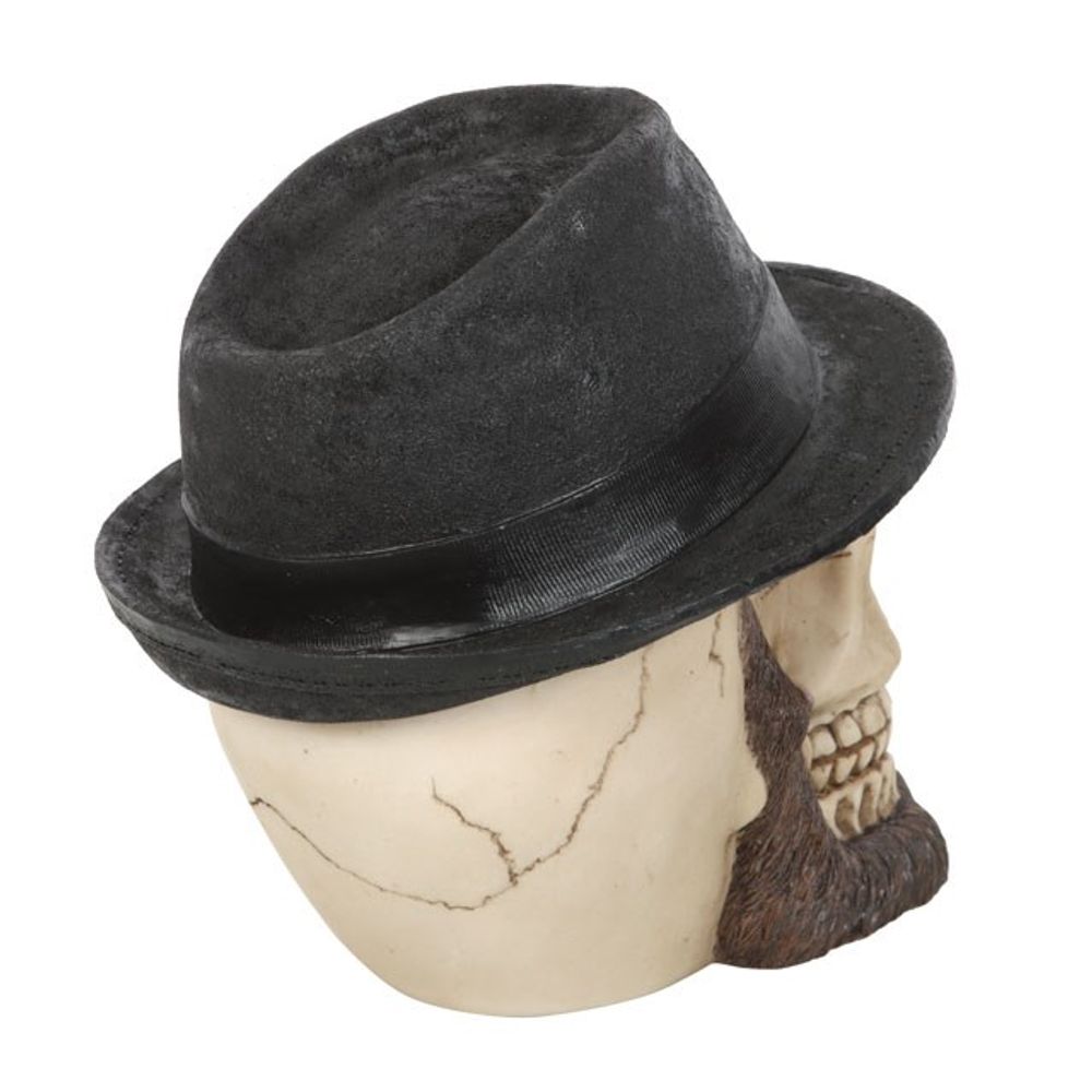 Skull Ornament with Trilby Hat - Kate's Clothing