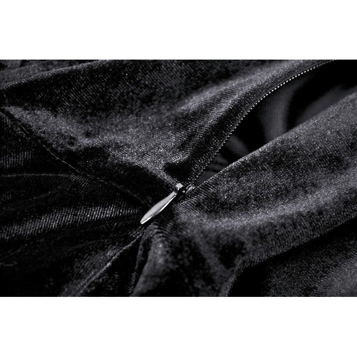 Dark in Love Onyx Romantic Gothic Velvet Lace Princess Gown - Kate's Clothing