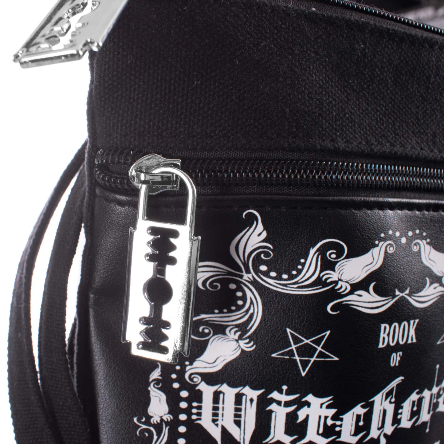 Heartless Witchcraft Shoulder Bag with Razor Blade Zip Pulls - Kate's Clothing