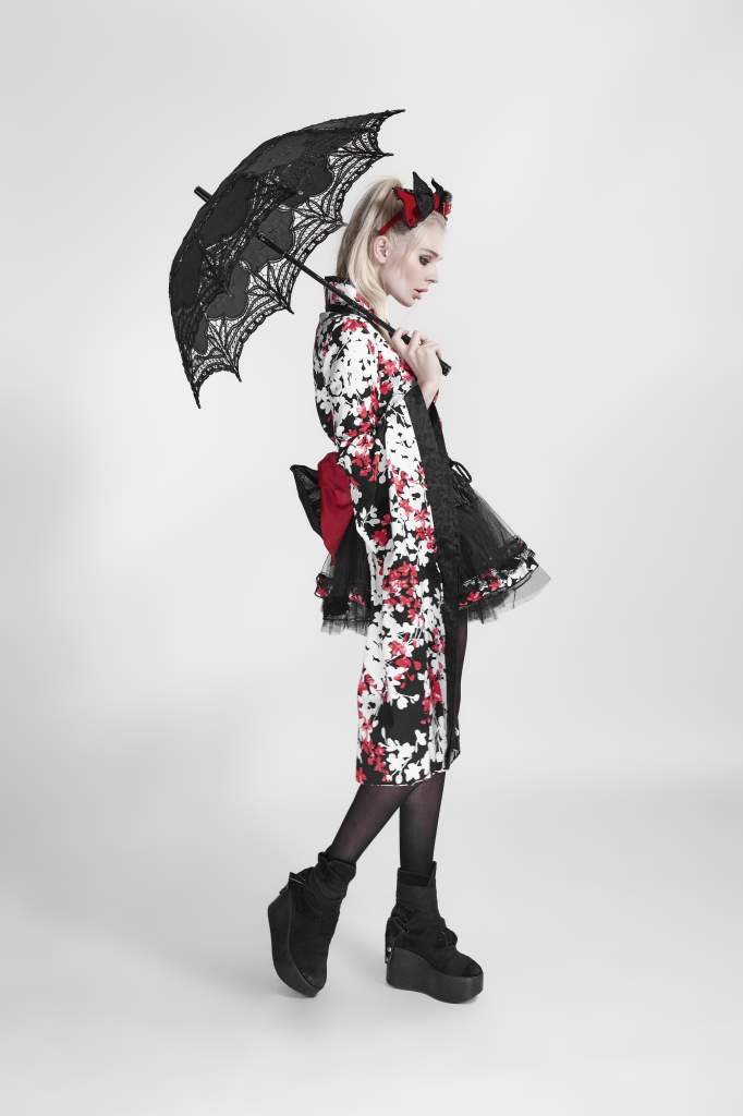 Punk Rave Lace Parasol - Black - Kate's Clothing
