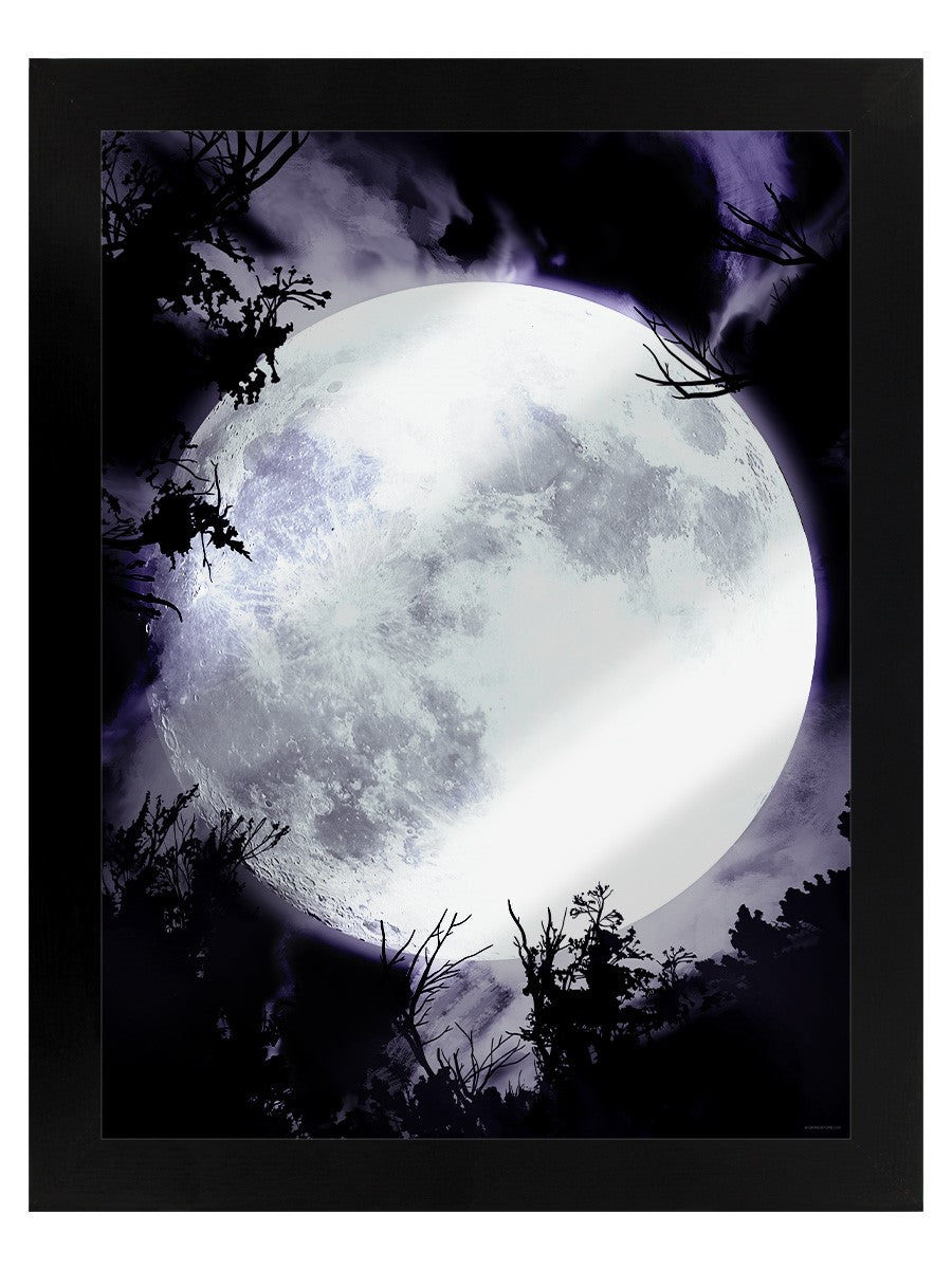 Framed Mirrored Tin Sign - Celestial Moon - Kate's Clothing