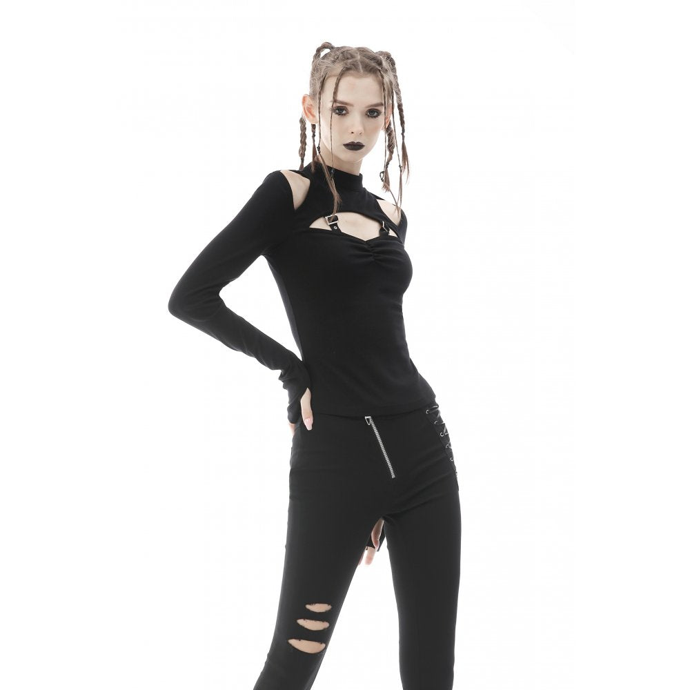 Dark in Love Alice Cold Shoulder Top - Kate's Clothing