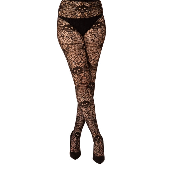 Pamela Mann Skull and Web Net Tights - Kate's Clothing