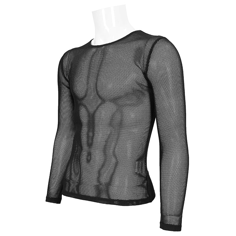 Devil Fashion Arturu Long Sleeve Mesh Top Black - Kate's Clothing