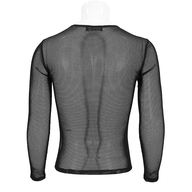Devil Fashion Arturu Long Sleeve Mesh Top Black - Kate's Clothing