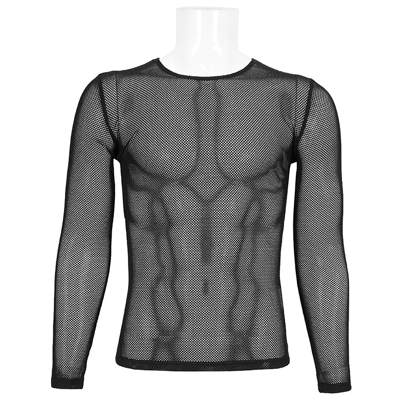 Devil Fashion Arturu Long Sleeve Mesh Top Black - Kate's Clothing