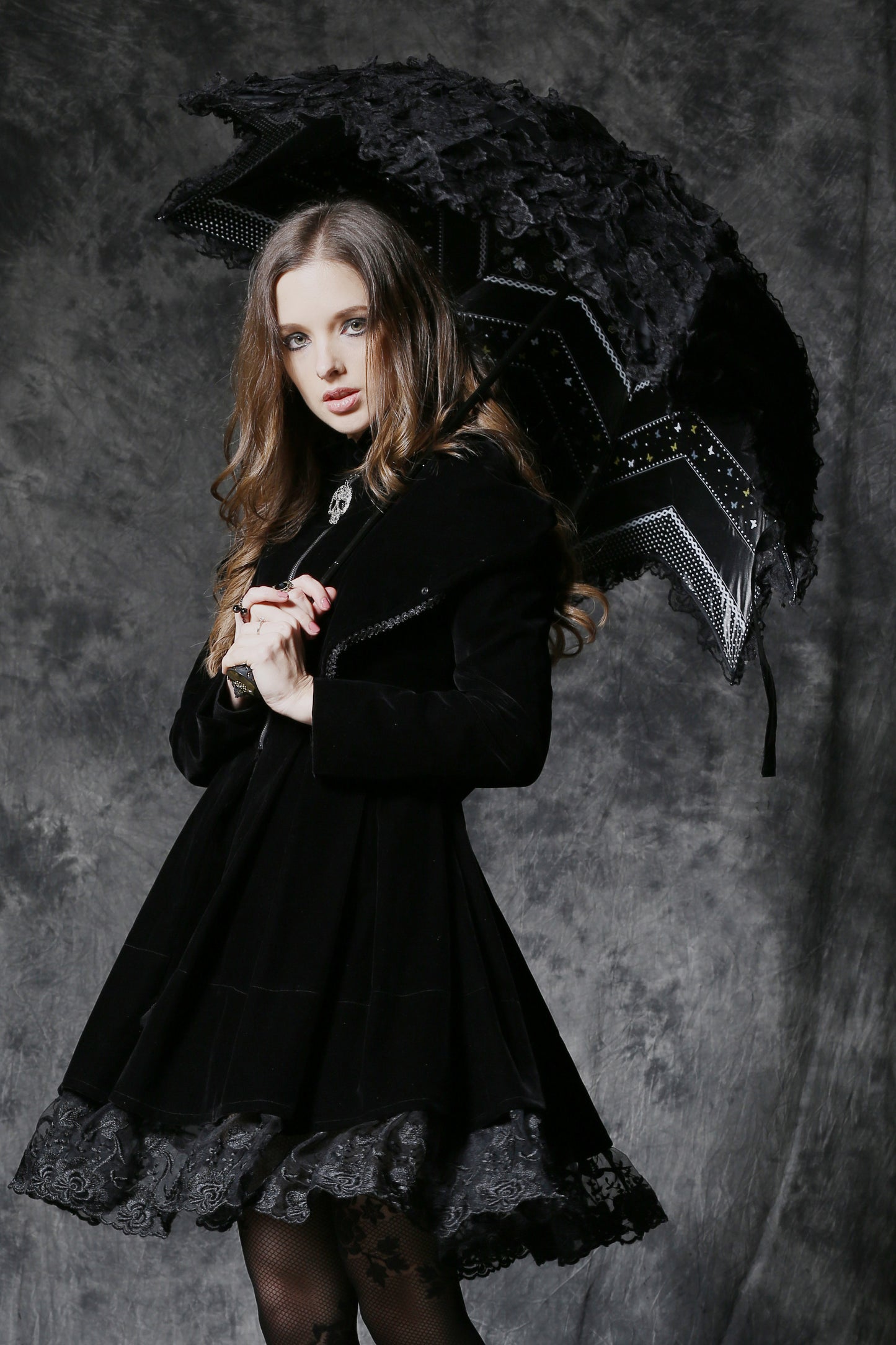 Dark In Love Audrey Telescopic Umbrella - Kate's Clothing
