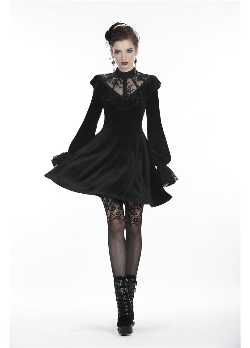 princess polly baby blue dress Black Velvet Lace Maxi Dress – self-portrait-US main image 1