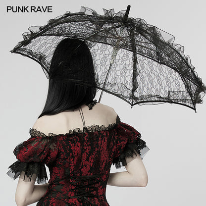 Punk Rave Enya Lace Umbrella - Kate's Clothing