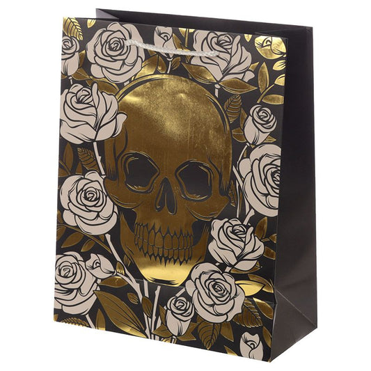 Gothic Gifts Large Skull & Roses Gift Bag - Kate's Clothing