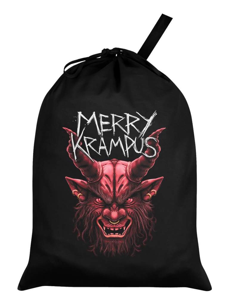Merry Krampus Black Santa Sack - Kate's Clothing