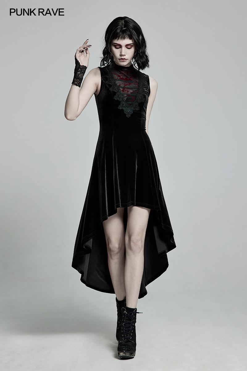 Punk Rave Britta Velvet Dress - Black