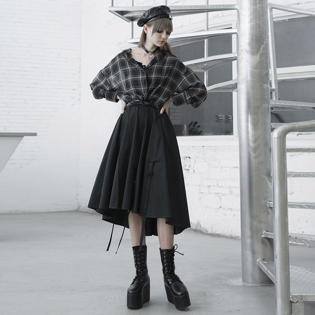 Punk Rave Minka Chiffon Checked Shirt - Kate's Clothing
