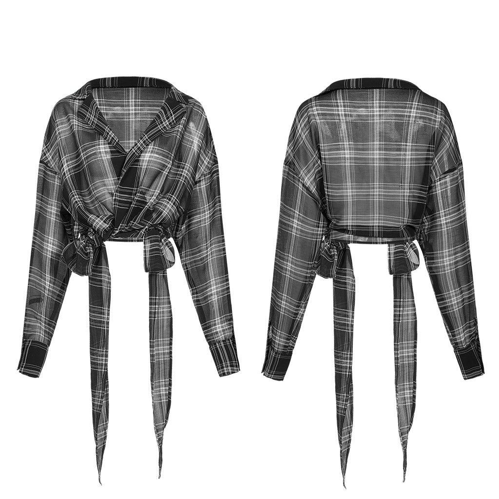 Punk Rave Minka Chiffon Checked Shirt - Kate's Clothing