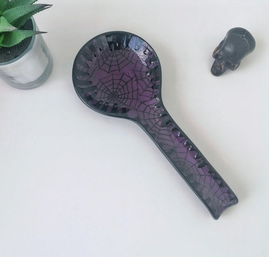 Weird & Wonderful Ceramics Purple Web Large Spoon Rest - Kate's Clothing