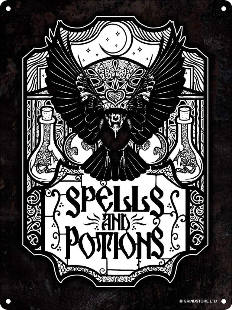 Spells And Potions Mini Tin Sign - Kate's Clothing