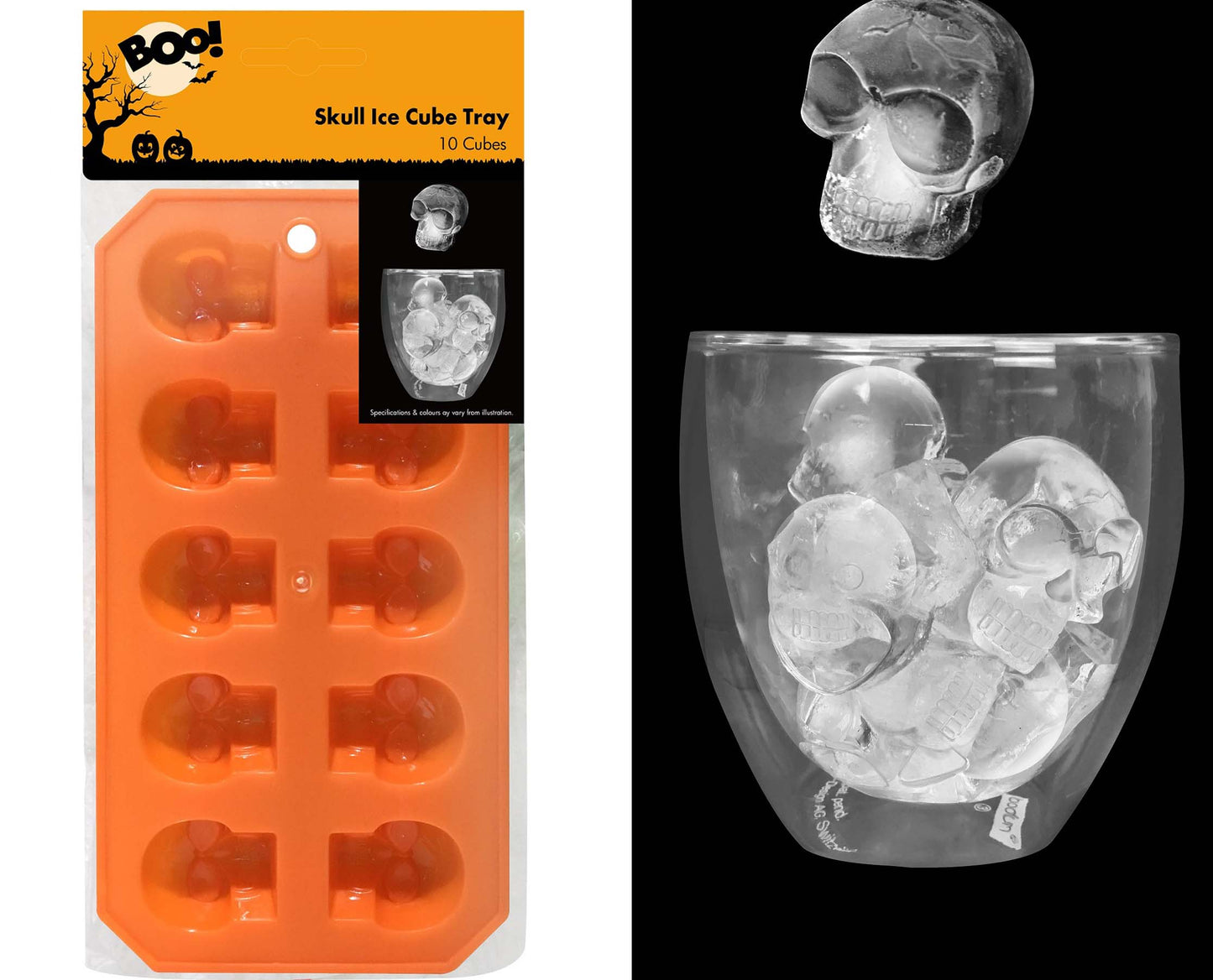Gothic Gifts Orange Skull Ice Cube Tray - Kate's Clothing
