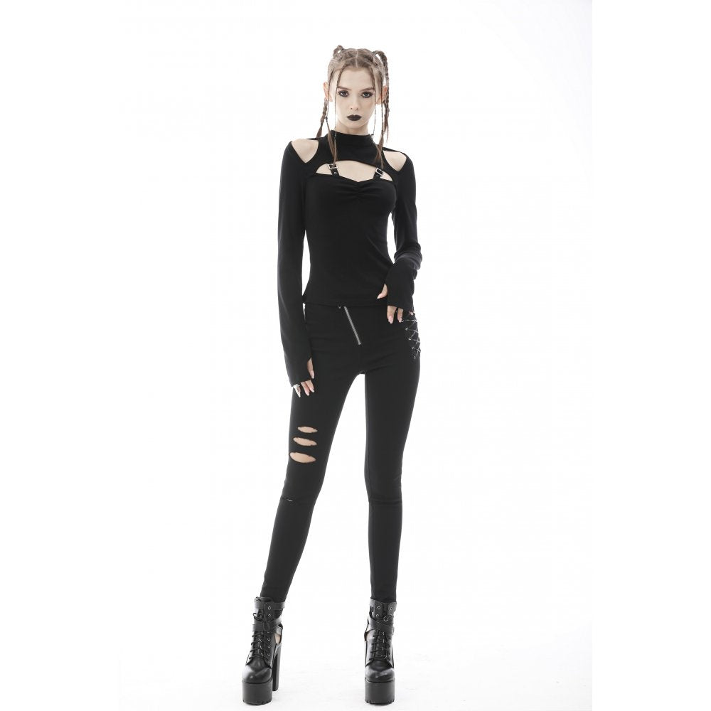 Dark in Love Alice Cold Shoulder Top - Kate's Clothing