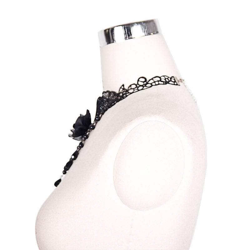 Devil Fashion Onyx Rose Necklace - Kate's Clothing