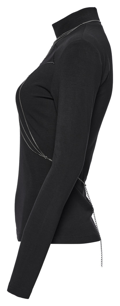 Punk Rave Morrigan Bat Chain Goth Top In Black