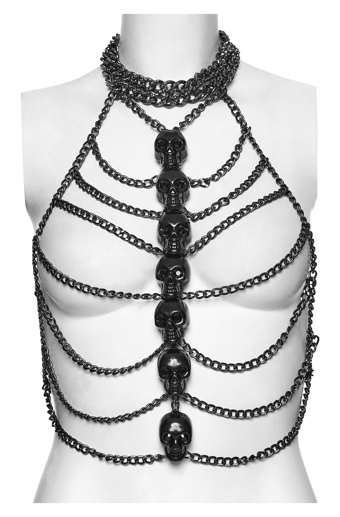 Punk Rave Thanatos Skeleton Body Chain
