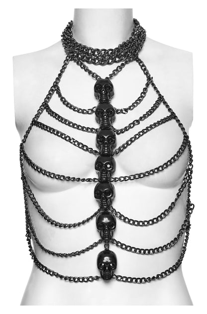 Punk Rave Thanatos Skeleton Body Chain