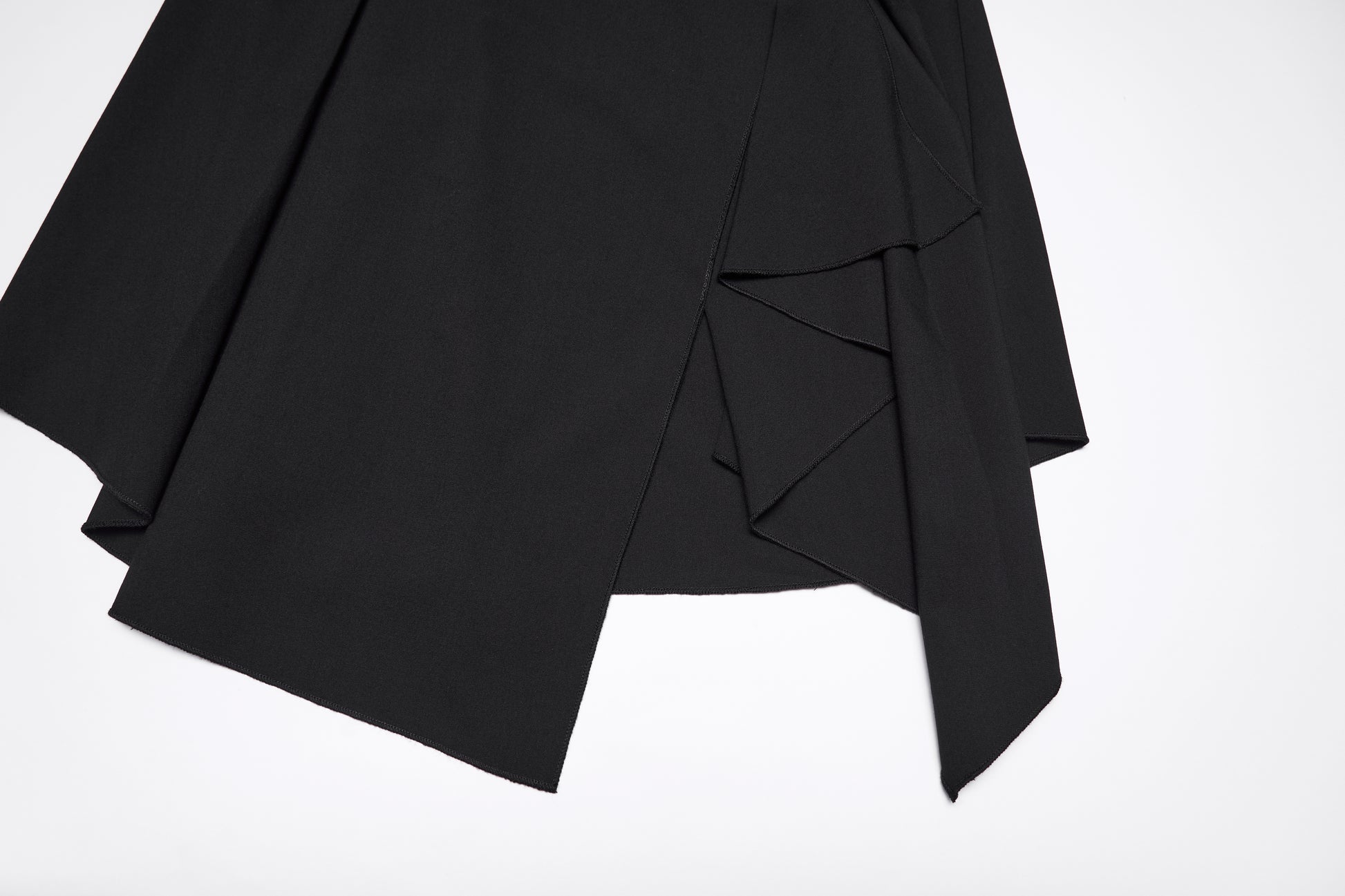 Punk Rave Nyx Asymmetrical Shirt Dress featuring elegant draping and sharp tailoring in black.