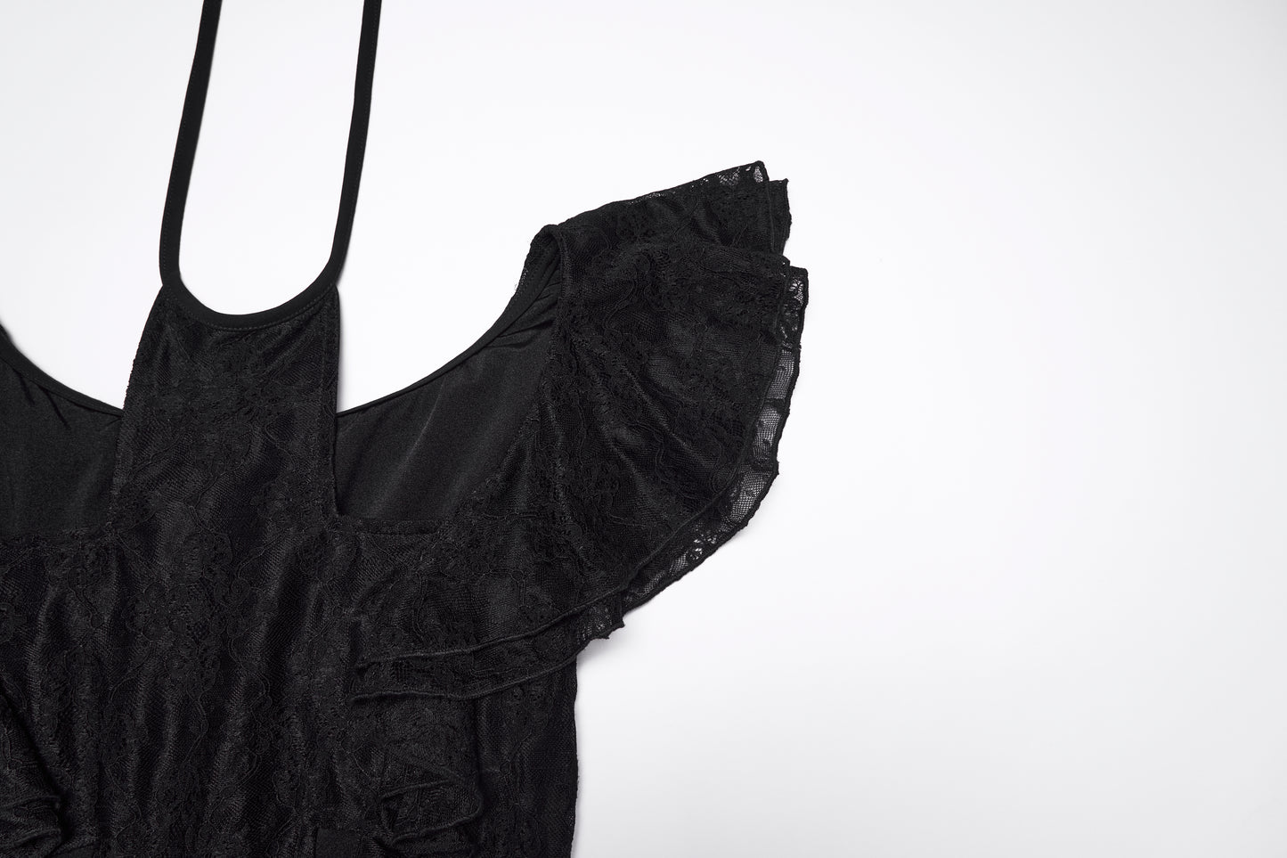 Goth flying sleeve dress featuring dramatic ruffled sleeves and intricate lace detail by Punk Rave.