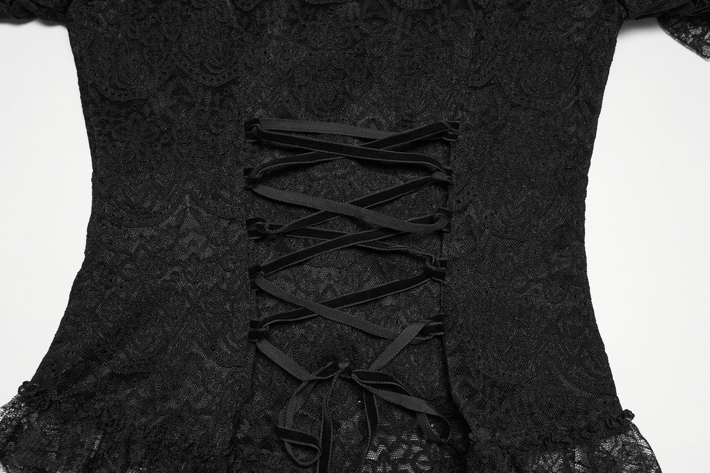 Punk Rave Elara Short Sleeve Top Lace Goth Shirt