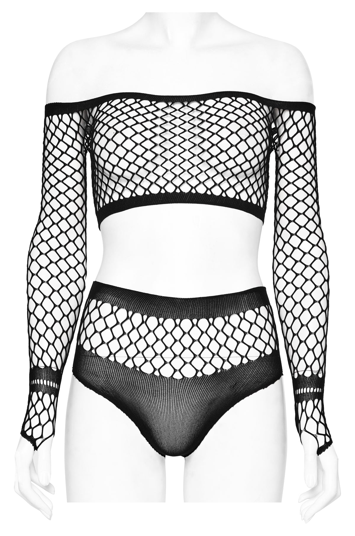 Punk Rave Vespera Off-Shoulder Fishnet Set