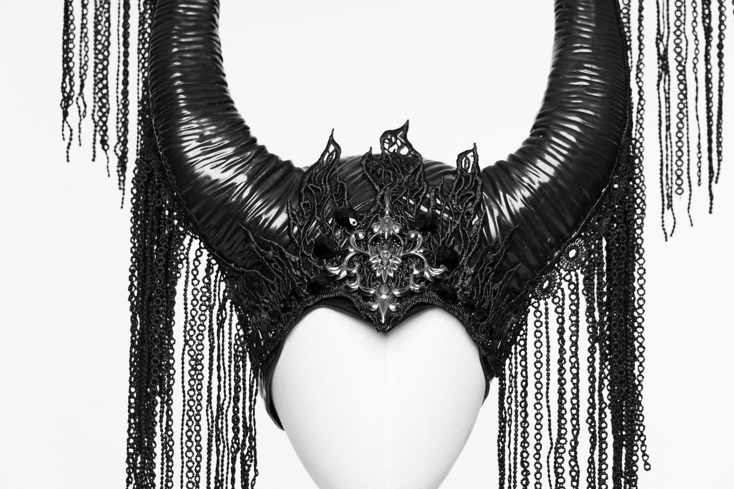 Punk Rave Morrigan Goth Magic Witch Horns Headpiece