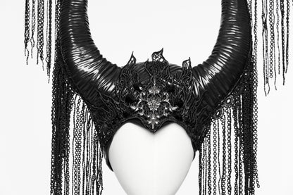 Punk Rave Morrigan Goth Magic Witch Horns Headpiece