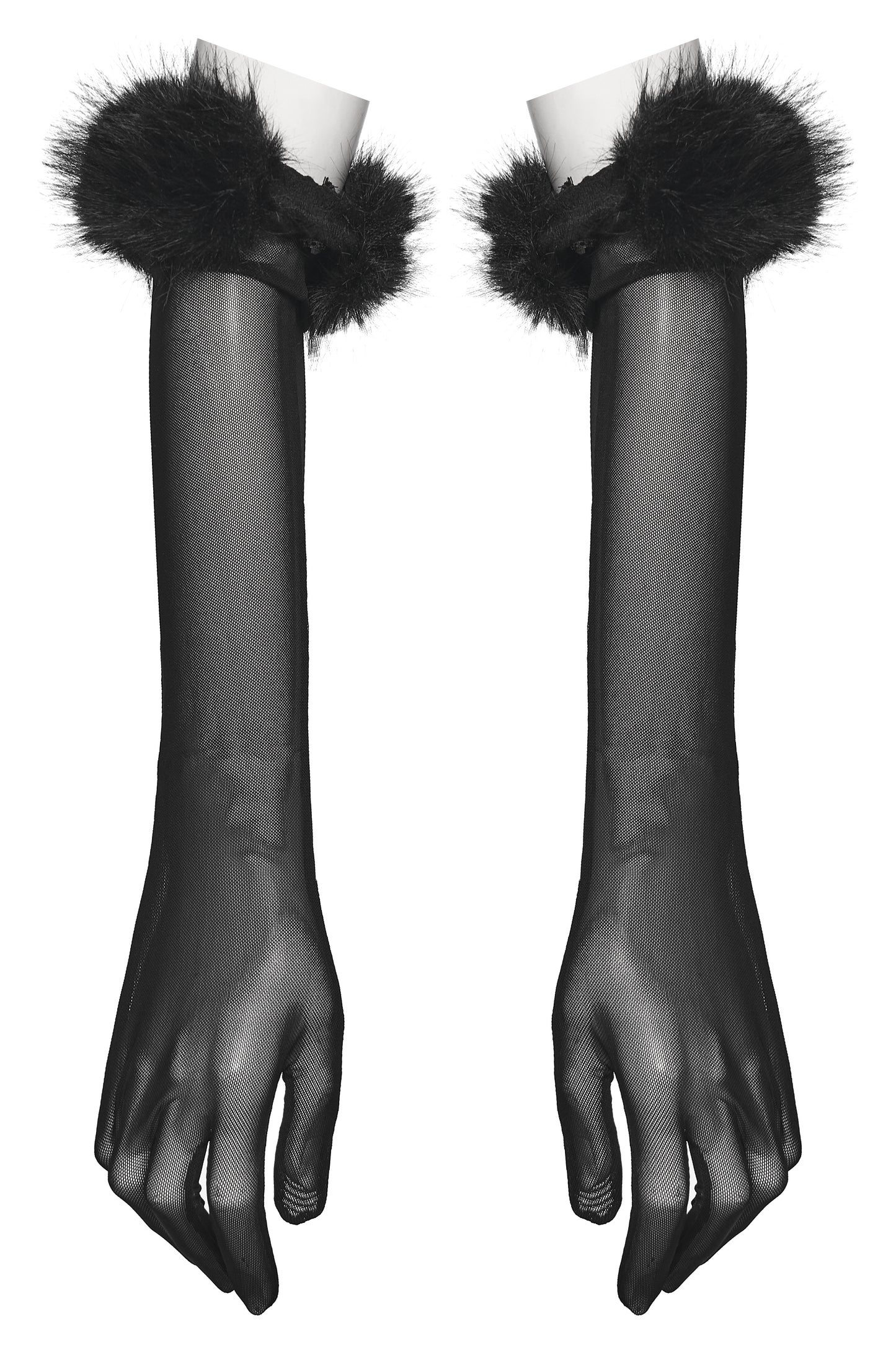 Punk Rave Fluffy Goth Gloves